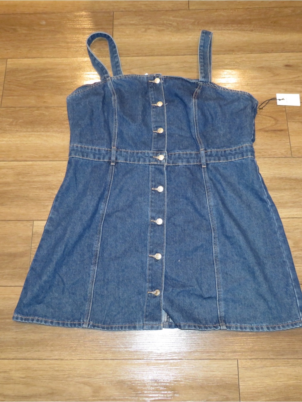 Forever 21 Blue Denim Button-Front Mini Dress